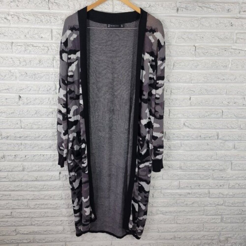 New York Co Womens Sweater 2XL Plus Cardigan Open Pockets Gray SWE1E